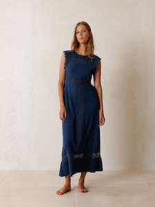 Summer Cotton Dress in Indigo