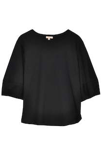 Womenswear: Harlyn Topstitch Tee in Black