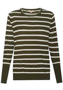 Womenswear: Liora Knit in Khaki/Pebble Stripe