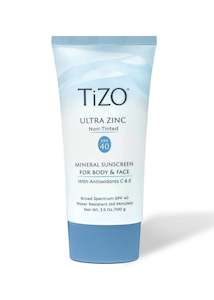 Tizo Ultra Zinc Mineral Sunscreen for Body & Face (Non-Tinted) SPF 40 Zinc Oxide 20% 100g