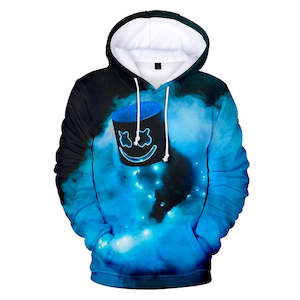 Fortnite DJ Marshmello Hoodie 3D Print Drawstring Sweatshirt Pullover Cosplay Youth Jumper