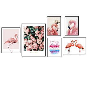 Flamingo Wall Art Prints Watercolor Canvas Poster