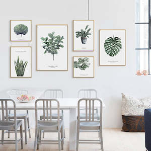 Green Leaves Plant Wall Watercolor Art Prints Canvas Poster