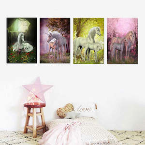 Horse in the Forest Wall Poster Canvas Art Prints Painting Decor