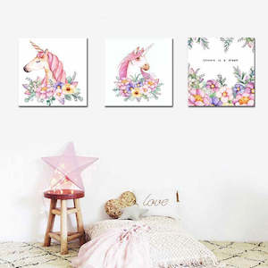 Rainbow Unicorn Wall Poster Canvas Art Prints Painting Decor