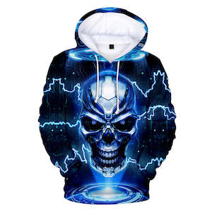 Fashion Skull Cool 3D Print Halloween Hooded Pullover Coat Jacket