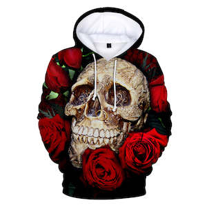 Fashion Skull Cool 3D Print Halloween Hooded Pullover Coat Jacket