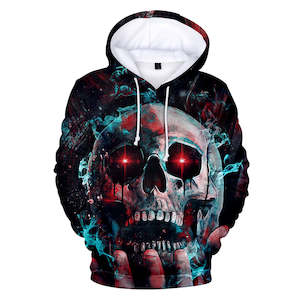 Fashion Skull Cool 3D Print Halloween Hooded Pullover Coat Jacket