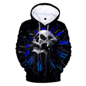 Fashion Skull Cool 3D Print Halloween Hooded Pullover Coat Jacket