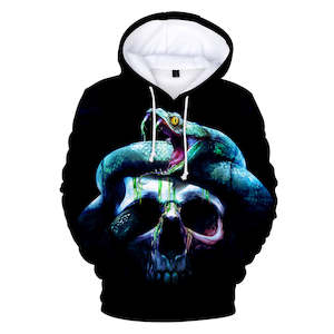 Fashion Skull Cool 3D Print Halloween Hooded Pullover Coat Jacket