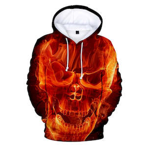 Fashion Skull Cool 3D Print Halloween Hooded Pullover Coat Jacket