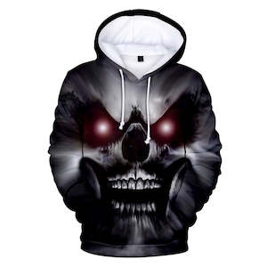 Fashion Skull Cool 3D Print Halloween Hooded Pullover Coat Jacket