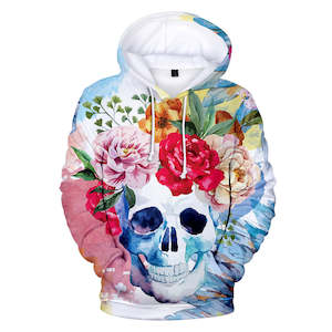 Fashion Skull Cool 3D Print Halloween Hooded Pullover Coat Jacket