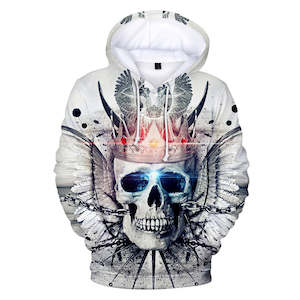 Fashion Skull Cool 3D Print Halloween Hooded Pullover Coat Jacket