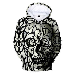 Fashion Skull Cool 3D Print Halloween Hooded Pullover Coat Jacket