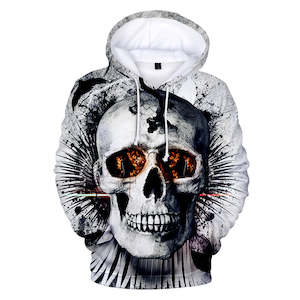 Fashion Skull Cool 3D Print Halloween Hooded Pullover Coat Jacket