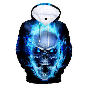 Fashion Skull Cool 3D Print Halloween Hooded Pullover Coat Jacket