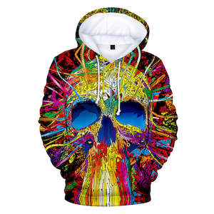 Fashion Skull Cool 3D Print Halloween Hooded Pullover Coat Jacket