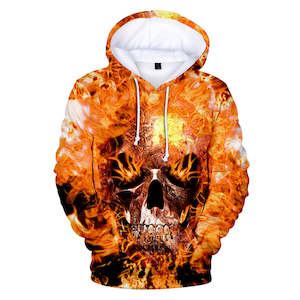 Fashion Skull Cool 3D Print Halloween Hooded Pullover Coat Jacket