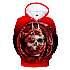 Fashion Skull Cool 3D Print Halloween Hooded Pullover Coat Jacket