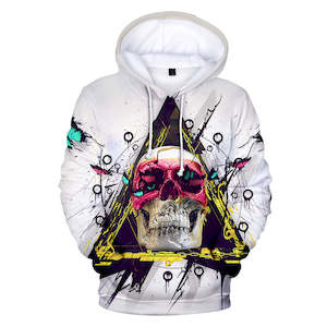 Fashion Skull Cool 3D Print Halloween Hooded Pullover Coat Jacket