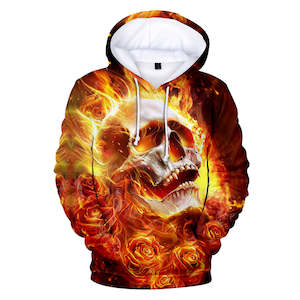 Fashion Skull Cool 3D Print Halloween Hooded Pullover Coat Jacket