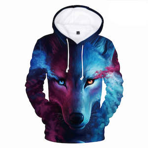 Computer game: Fashion Wolf Cool 3D Print Halloween Hooded Pullover Coat Jacket