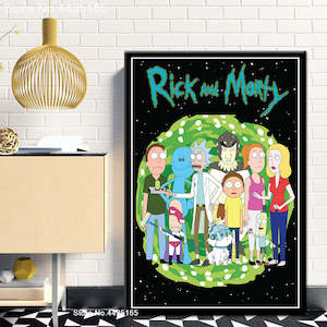 Hot Cartoon Ricky And Morty Poster Canvas Print Painting Wall Art