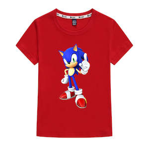 Kids Heavy Cotton T-shirts Cartoon Sonic The Hedgehog Print Short Sleeve Casual …