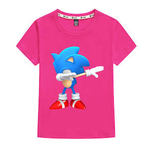 Kids Heavy Cotton T-shirts Cartoon Sonic The Hedgehog Print Short Sleeve Casual …