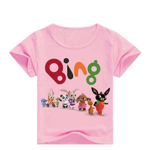 Summer Cotton Kids T-shirts Game Bing Short Sleeve Casual Plain Color Tees