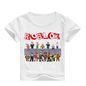 Summer Cotton Kids T-shirts Roblox Game Short Sleeve Casual Plain Color Tees