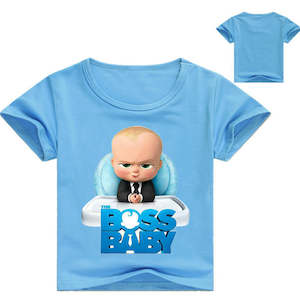 Summer Cotton Kids T-shirts The Boss Baby Short Sleeve Casual Plain Color Top Tees