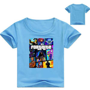 Summer Cotton Kids T-shirts Game Fortnite Short Sleeve Casual Plain Color Top Tees