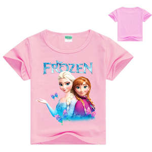 Computer game: Fashion Summer Kids T-shirts Movie Frozen Short Sleeve Cotton Casual Plain Tee