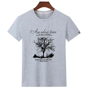 Fashion Summer Short Sleeve Cotton Casual T-shirt An Idea Tree Print