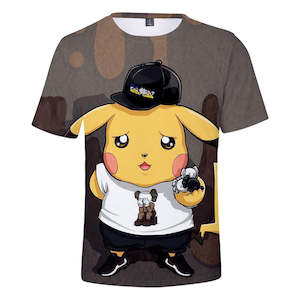 Hot Game Cartoon Pokeman Go Pikachu 3D Graphic Casual Sports T-Shirts Summer Plus Size Top