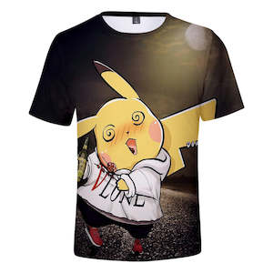 Hot Game Cartoon Pokeman Go Pikachu 3D Graphic Casual Sports T-Shirts Summer Plus Size Top