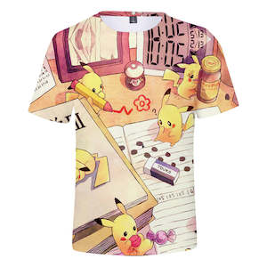 Hot Game Cartoon Pokeman Go Pikachu 3D Graphic Casual Sports T-Shirts Summer Plus Size Top