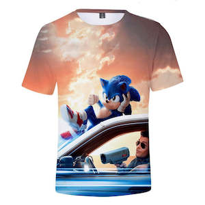 Hot Game Cartoon Sonic The Hedgehog 3D Printed Casual Sports T-Shirts Summer Top…