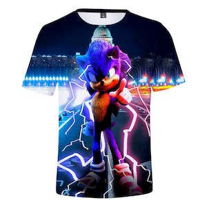 Hot Game Cartoon Sonic The Hedgehog 3D Printed Casual Sports T-Shirts Summer Top…