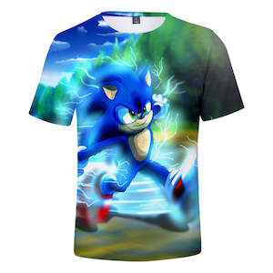 Hot Game Cartoon Sonic The Hedgehog 3D Printed Casual Sports T-Shirts Summer Top…