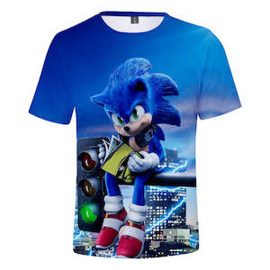 Hot Game Cartoon Sonic The Hedgehog 3D Printed Casual Sports T-Shirts Summer Top…