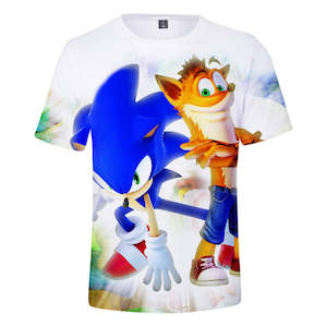 Hot Game Cartoon Sonic The Hedgehog 3D Printed Casual Sports T-Shirts Summer Top…