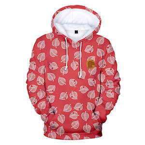 Computer game: Red Leaf Animal Crossing Cosplay Jumper Hoodie Long Sleeve for Kids Youth Adult