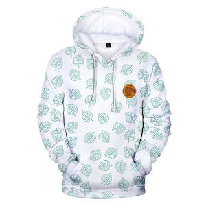 White Leaf Animal Crossing Cosplay Jumper Hoodie Long Sleeve for Kids Youth Adult