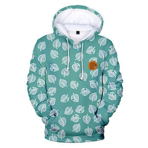 Blue Leaf Animal Crossing Cosplay Jumper Hoodie Long Sleeve for Kids Youth Adult