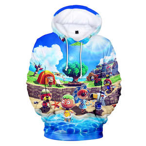 Blue Animal Crossing Cosplay Jumper Hoodie Long Sleeve for Kids Youth Adult