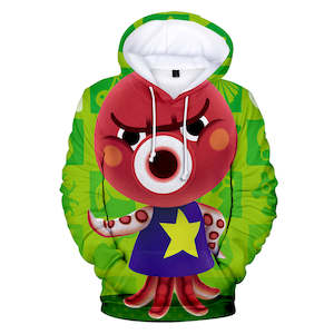 Computer game: Green Animal Crossing Amiibo Octavian Cosplay Jumper Hoodie Long Sleeve for Kids Youth Adult