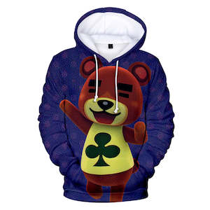 Computer game: Dark Blue Animal Crossing Amiibo Teddy Cosplay Long Sleeve Jumper Hoodie for Kids Youth Adult